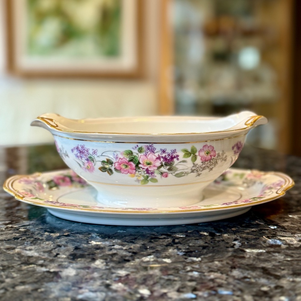 Vintage Noritake China Roselane Gravy Boat
